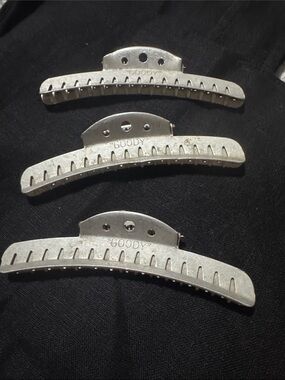 Vintage Goody Aluminum Wave Hair Clips Set of 3